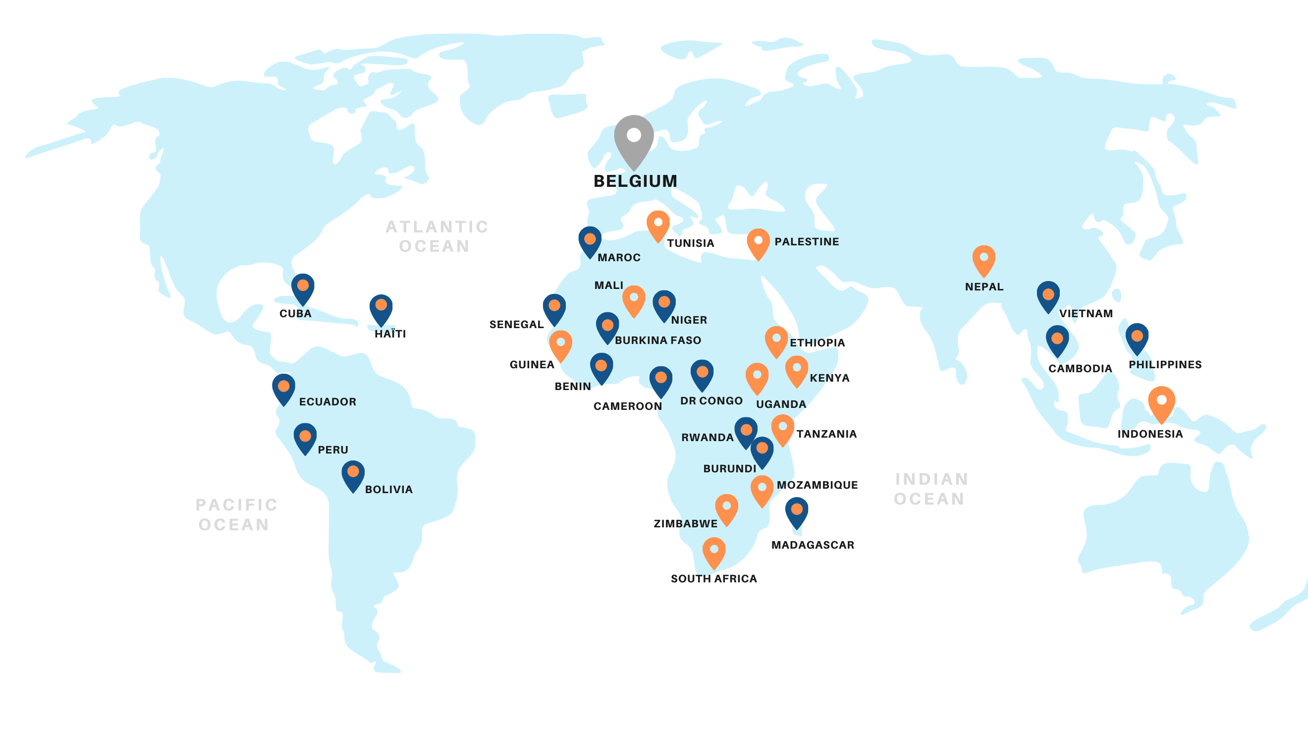 ARES Map partners countries scholarships